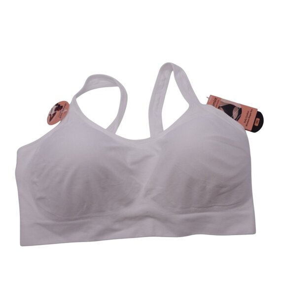 NWT Shapermint Truekind Hook & Eye Wireless Bra Sz 3XL White Medium Compression - Picture 2 of 9